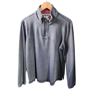 Carbon2Cobalt Gray Half-Zip Pullover Sweater Mens M Knit Long Sleeve Cotton Blen